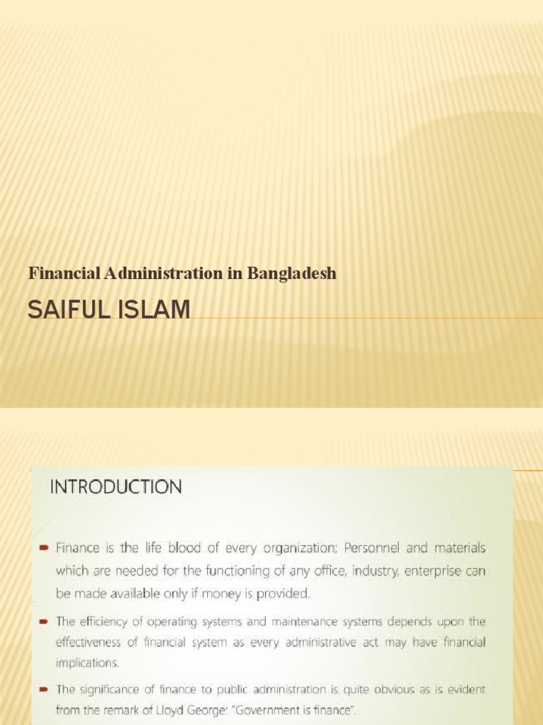 Financial Administration in Bangladesh | PDF
