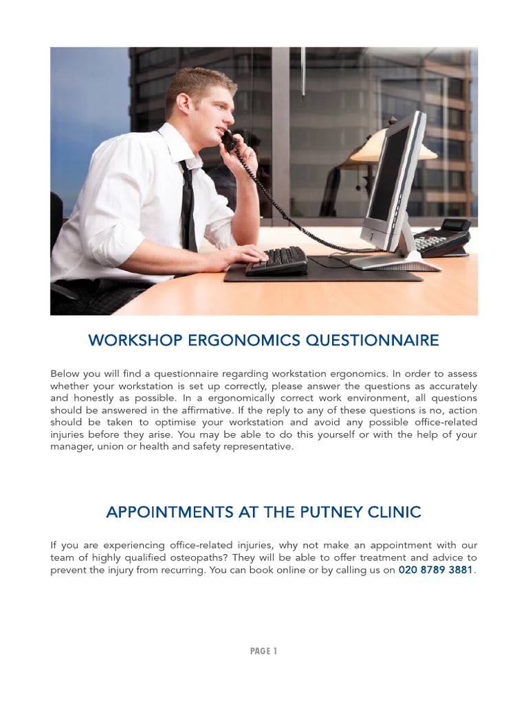 Ergonomic Workstation Assessment Guide | PDF | Chair | Computer Keyboard