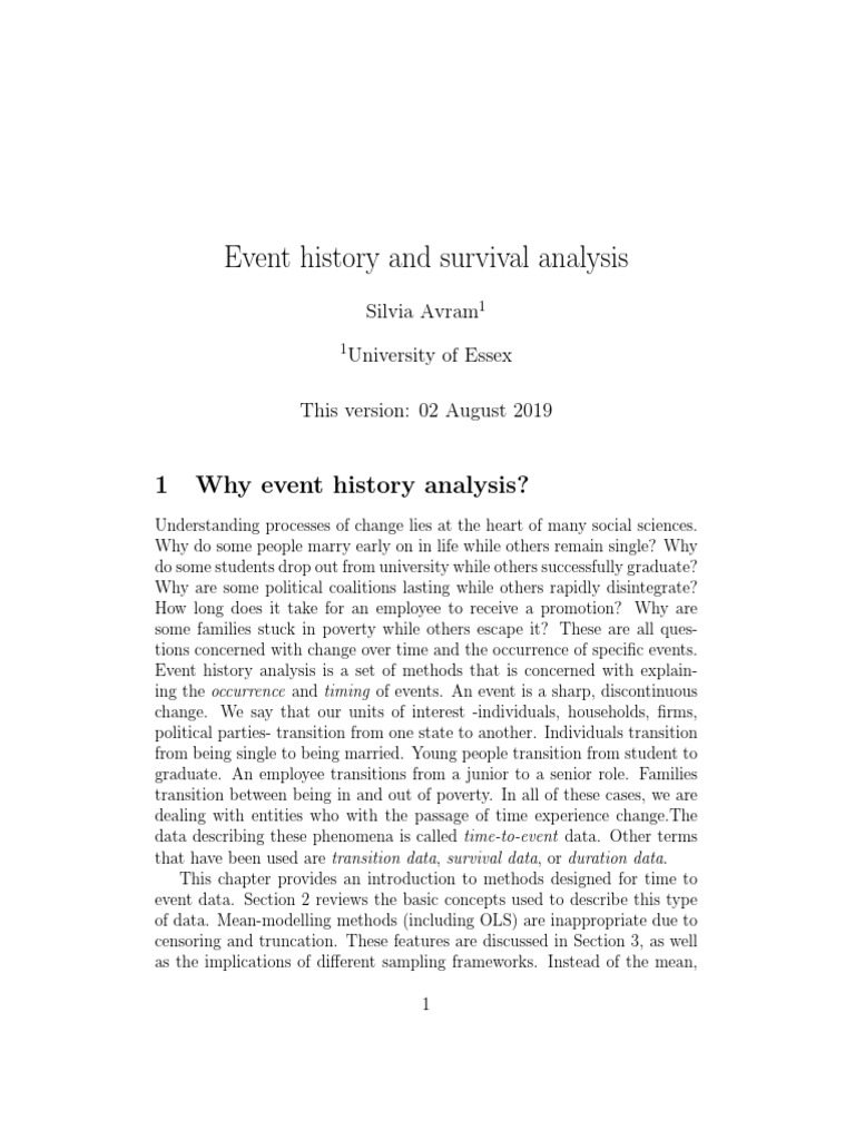 Event History and Survival Analysis - v3 | PDF | Probability ...