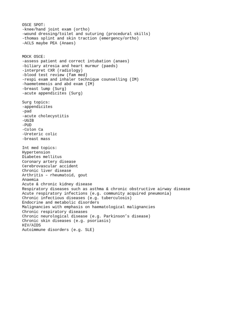Comprehensive OSCE and Medical Topics Guide | PDF | Travel | Science ...