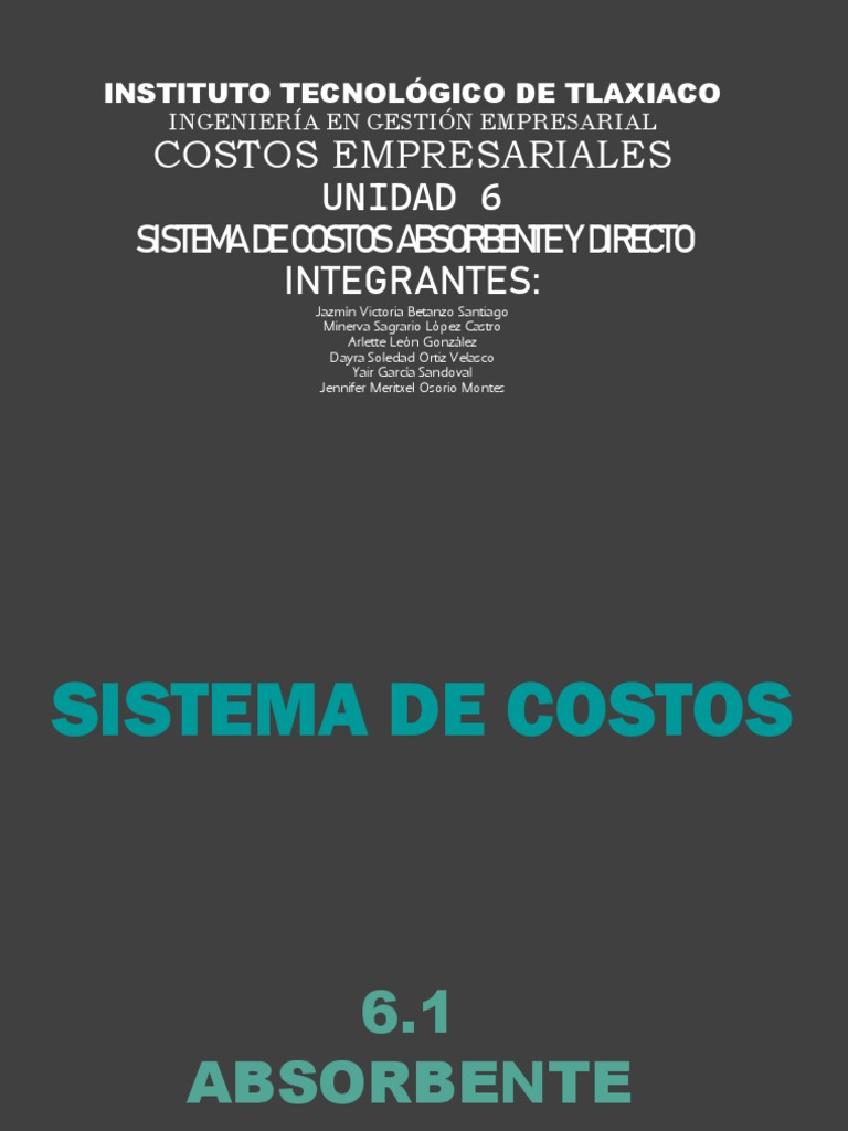 Costeo Absorbente y Directo en Empresas | PDF | Servicios financieros ...