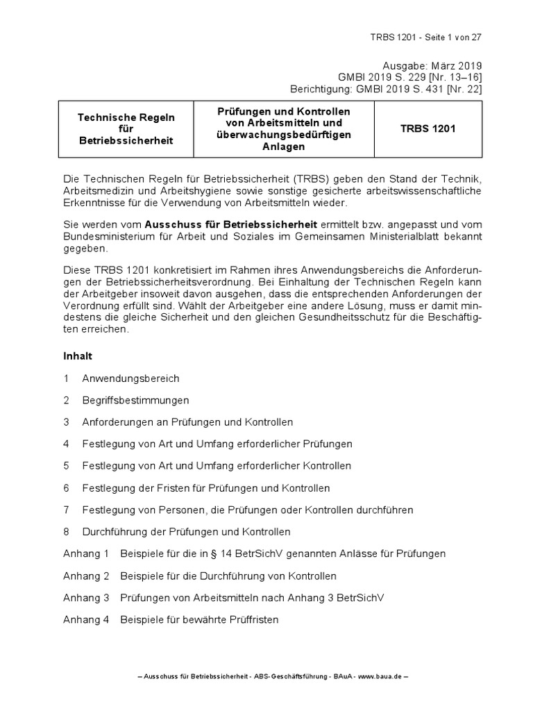 TRBS 1201 | PDF