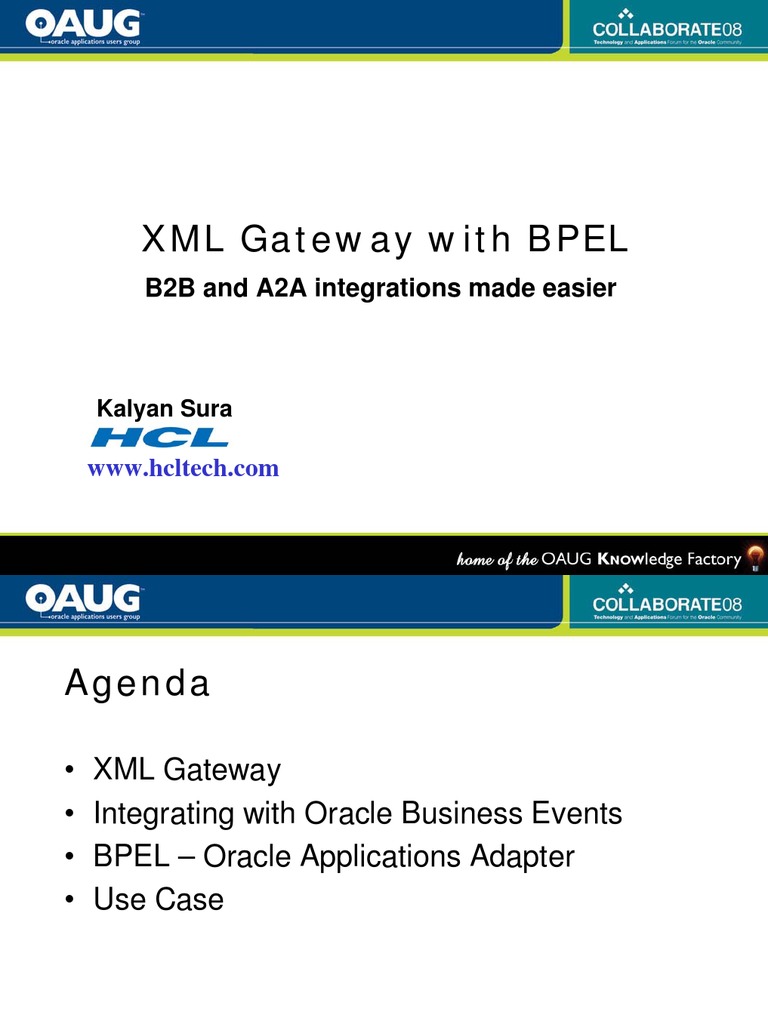XML Gateway With BPEL Xml Electronic Data Interchange