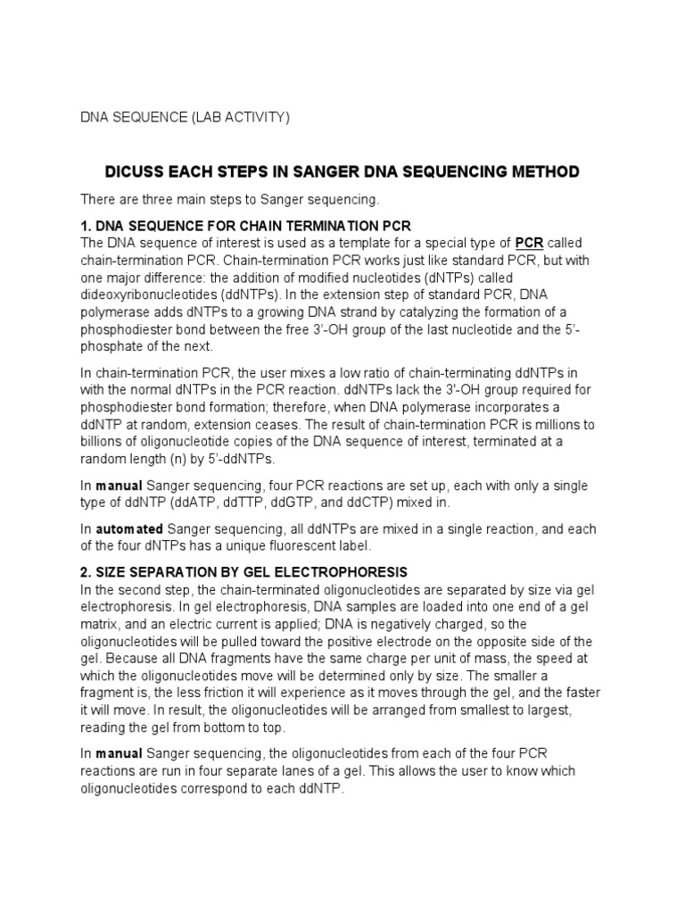 A comprehensive explanation of the three key steps involved in sanger