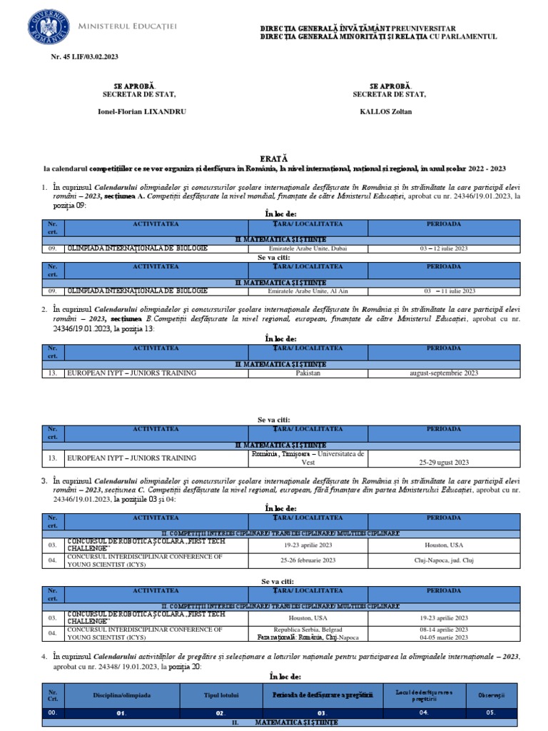 Erata Calendar 2023 PDF | PDF