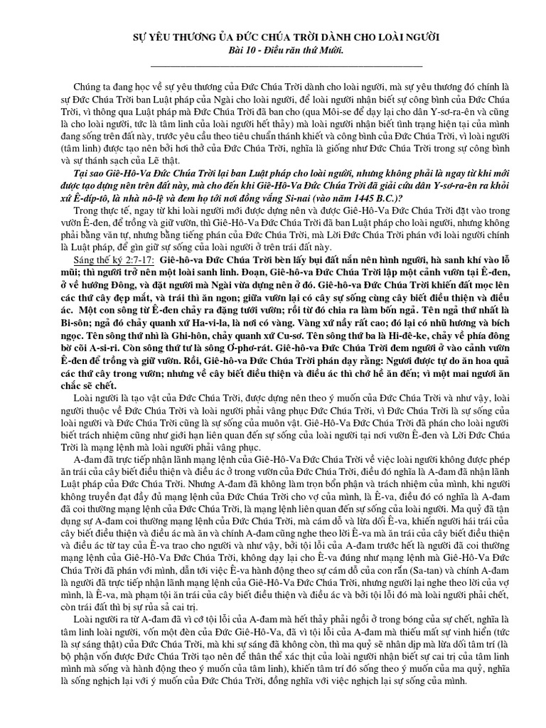 Bai 10 - Dieu ran thu Muoi | PDF