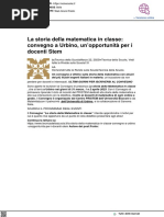 Urbino, Convegno La Soria Della Matematica in Classe - Solo Scuola - It, 22 Marzo 2023