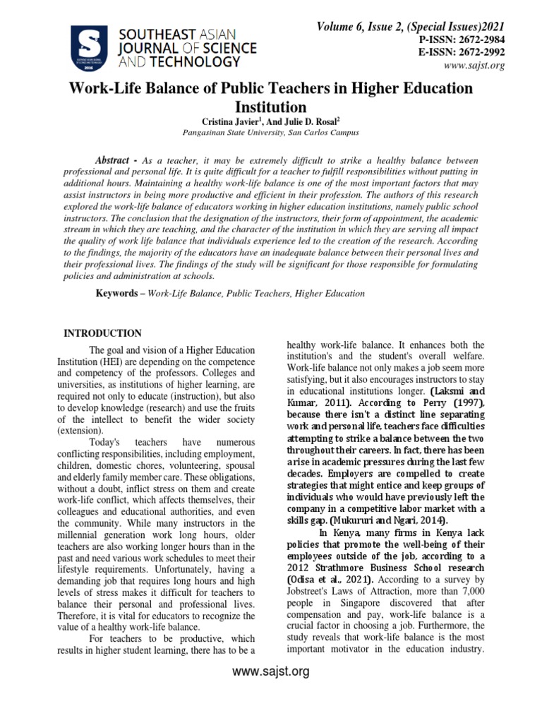 247-Article Text-688-1-10-20220910 | PDF | Teachers | Employment