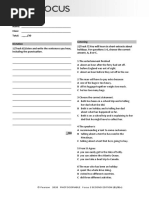 Focus 3 Unit 4 Test Answer Key | PDF