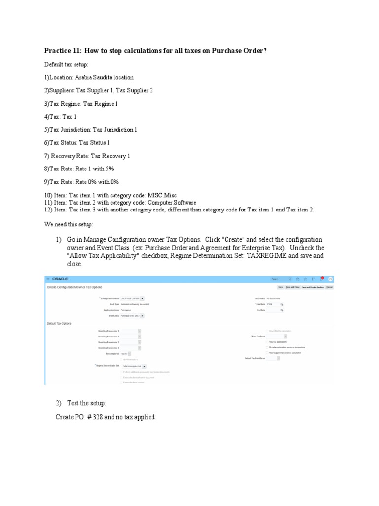 Stop Tax Calculations on Purchase Orders | PDF