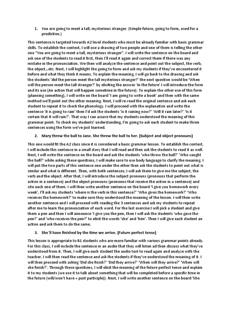 Grammar Lesson Plan Pdf Perfect Grammar Grammatical Tense