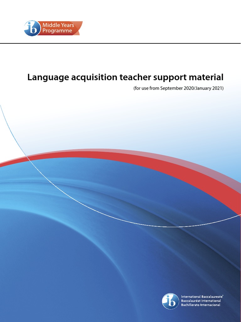 Language Acquisition Teacher Support Material For Use From S en PDF