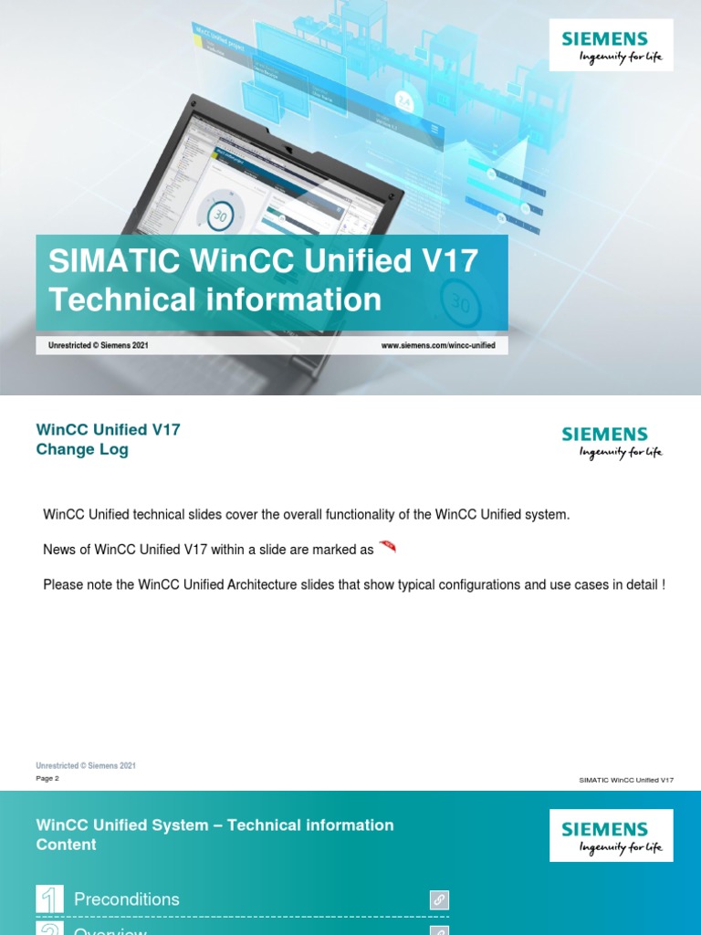 SIMATIC WinCC Unified V17 TechSlides 2021 06 09 EN | PDF | Windows 10 ...