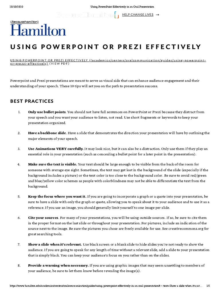 Using Powerpoint Effectively