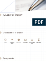 A letter of inquiry