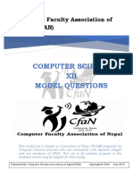 Computer Science XII Model Questions: Computer Faculty Association of Nepal (CFAN)