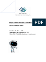 Training Evaluation Report - Uipath Developer Foundation - TBKK (THAILAND) PDF