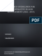 Practice Guidelines For Perioperative Blood Management (ASA