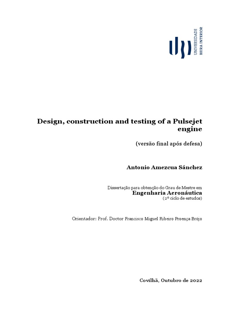 Pulsejet Engine Design and Testing | PDF | Jet Engine | Rocket Engine