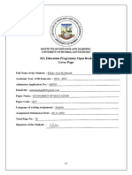 Paper EC7 - Economics of Education