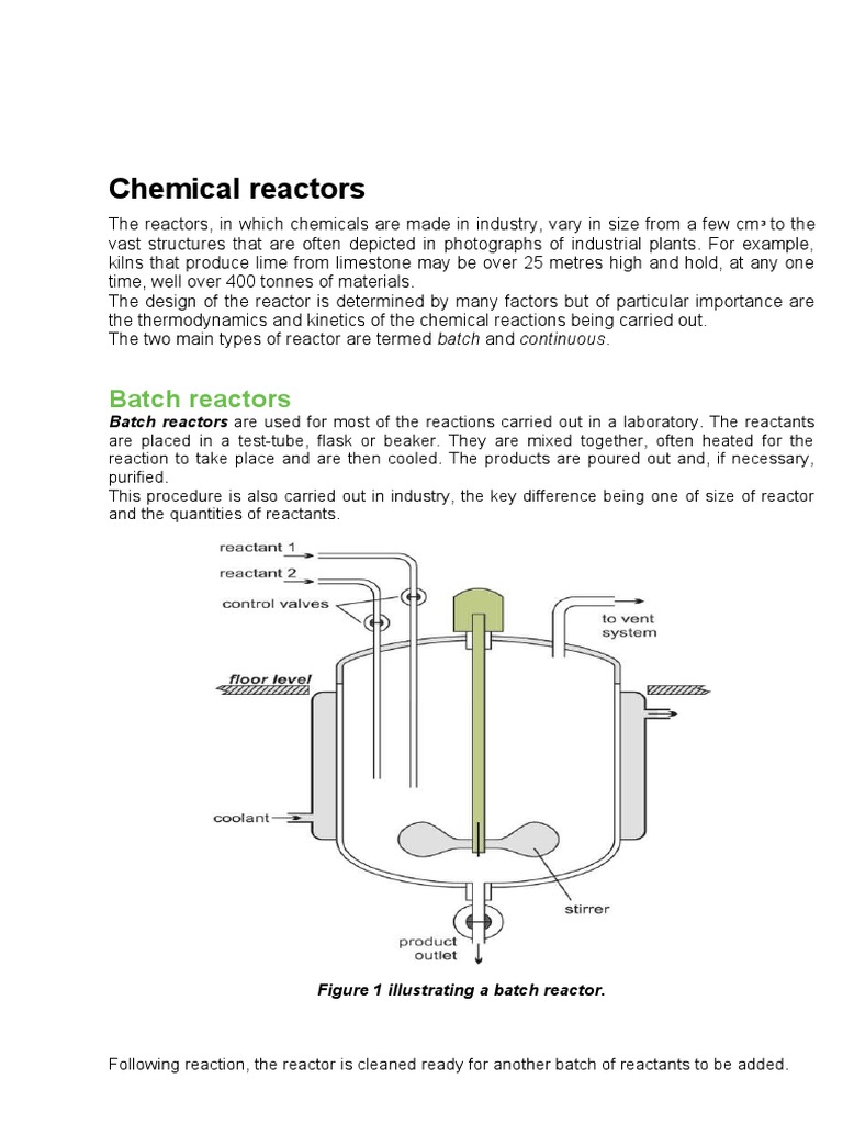Lecure Two. Reactors | PDF | Chemical Reactor | Distillation