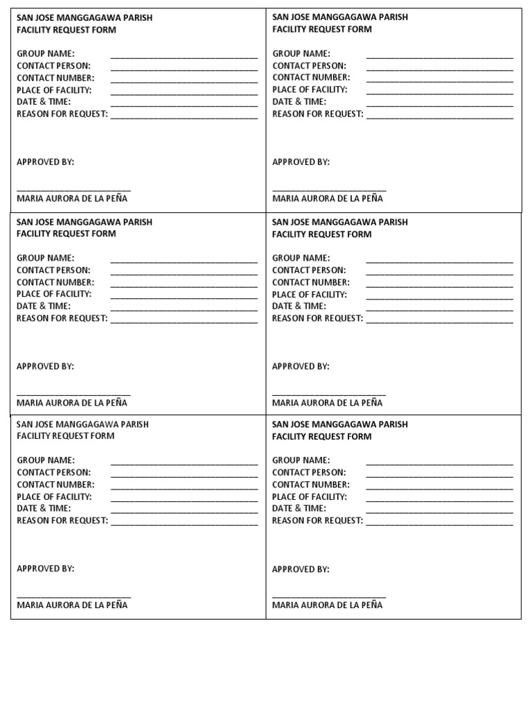 San Jose Parish Facility Request Form | PDF