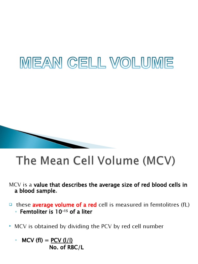 Understanding Mean Cell Volume (MCV) | PDF
