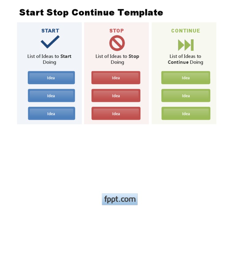 3085 Start Stop Continue Template 16x9 | PDF