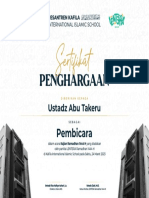 Sertif Pembicara Ramadhan - Kajian Ust Abu Takeru