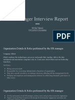 HR Manager Interview Report on Roles, Stress Management and Future Career Growth