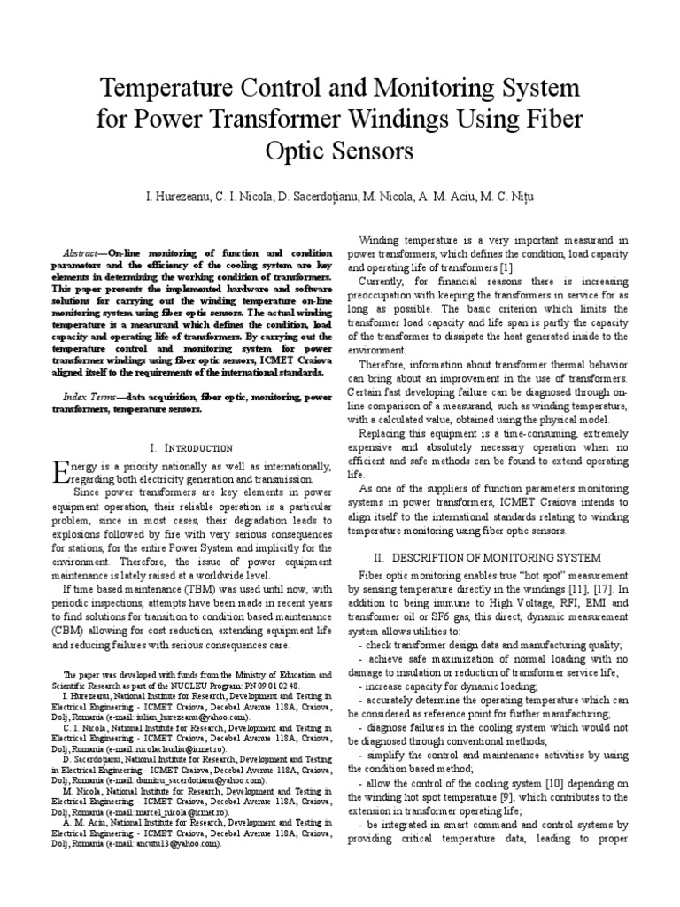 Temperature Control and Monitoring System For Power Transformer