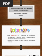 Clinical Interview and MSE