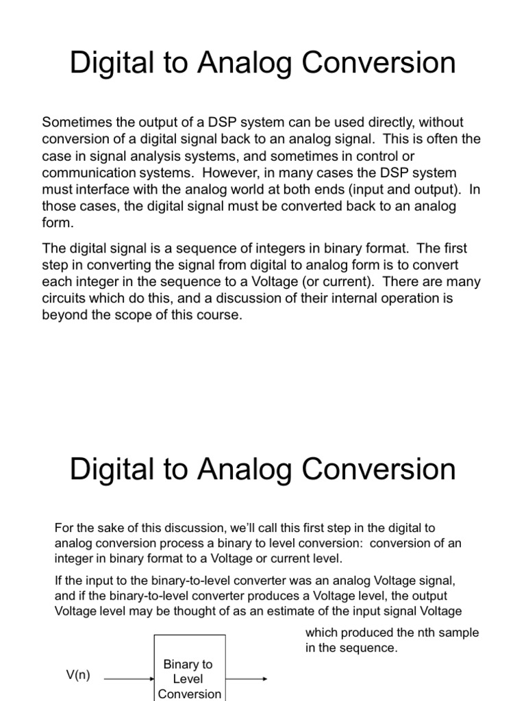 Digital To Analog Conversion PDF