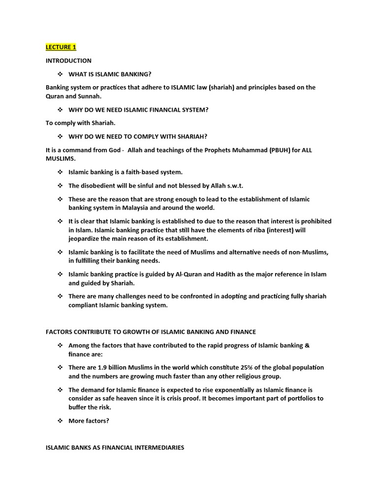 Islamic Finance Pdf Islamic Banking And Finance Loans