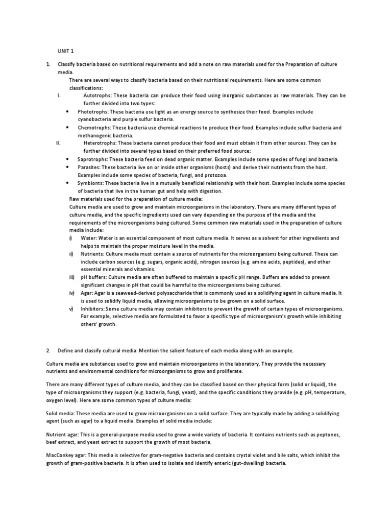 What Is Nutritional Requirements Of Bacteria