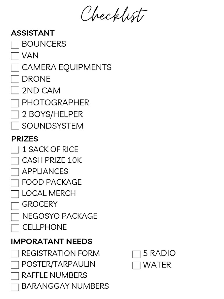 SB CHECKLIST.pdf | PDF