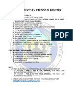 Requirements For PAFOCC CL-2023