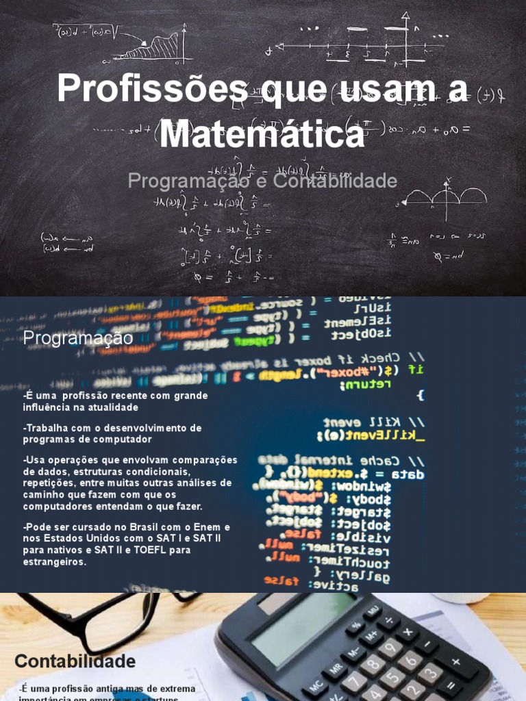 Profissões que Usam Matemática: Programação e Contabilidade | PDF ...