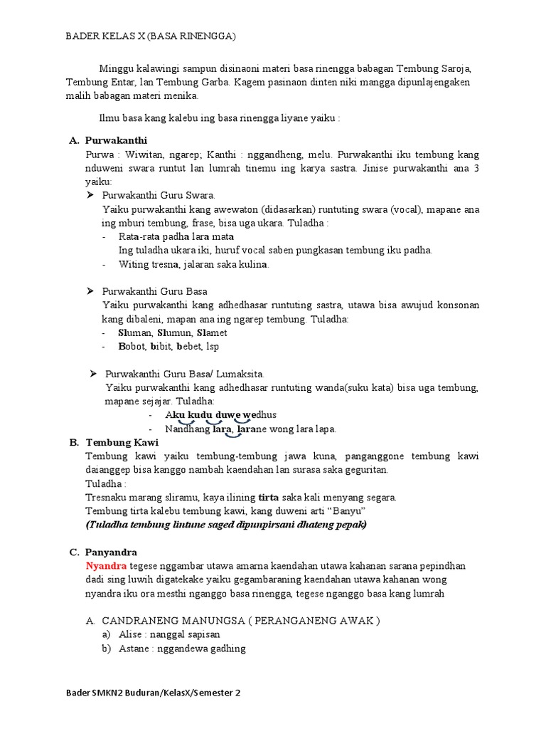 Basa Rinengga Pert 2 | PDF