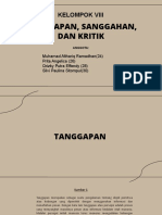 Perbaikkan Kelompok Viii - Tanggapan, Sanggahan, Dan Kritik