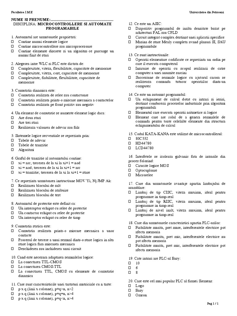 Test MC PLC | PDF