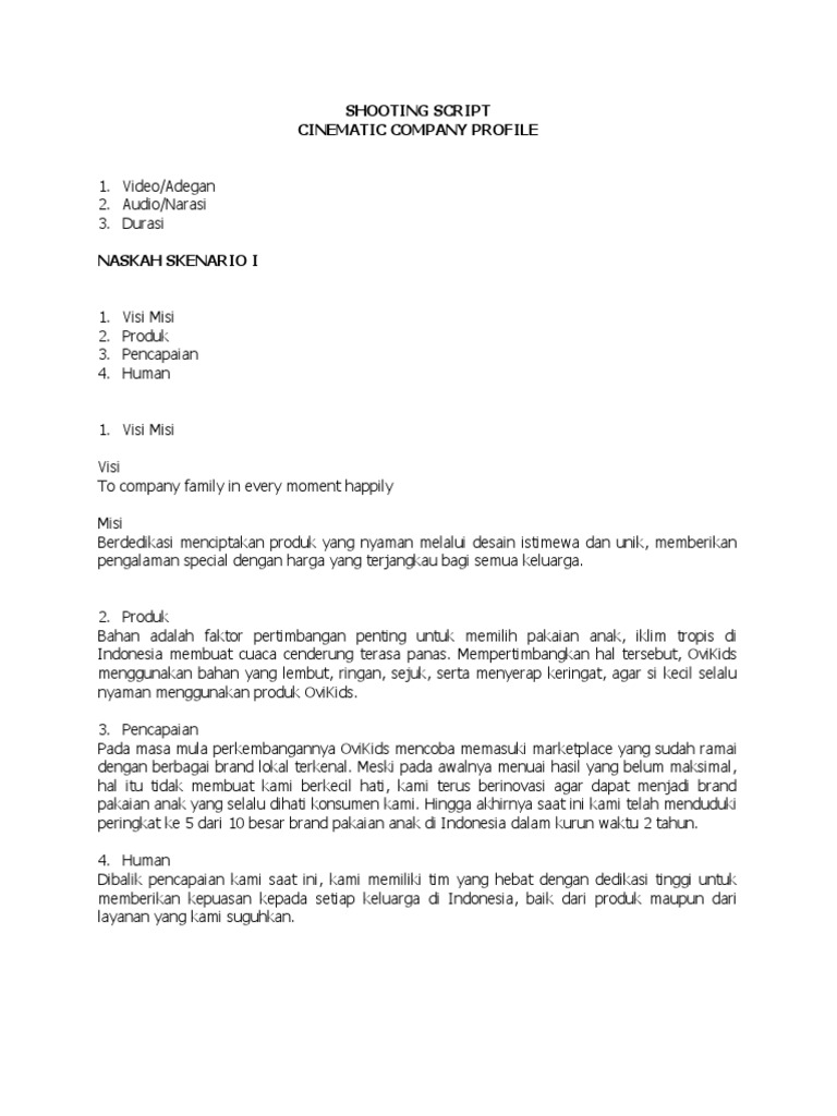 Panduan Naskah Shooting Script | PDF | Karier & Perkembangan