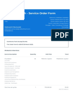 Validus Fintech - Service Order Form