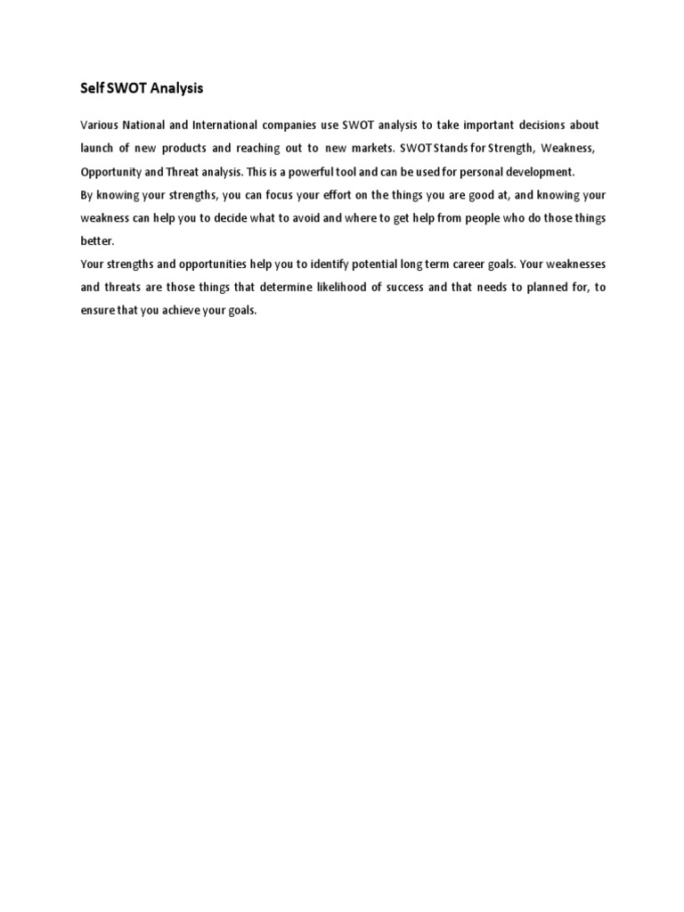 Swot Analysis Pdf Pdf Swot Analysis Cognitive Science