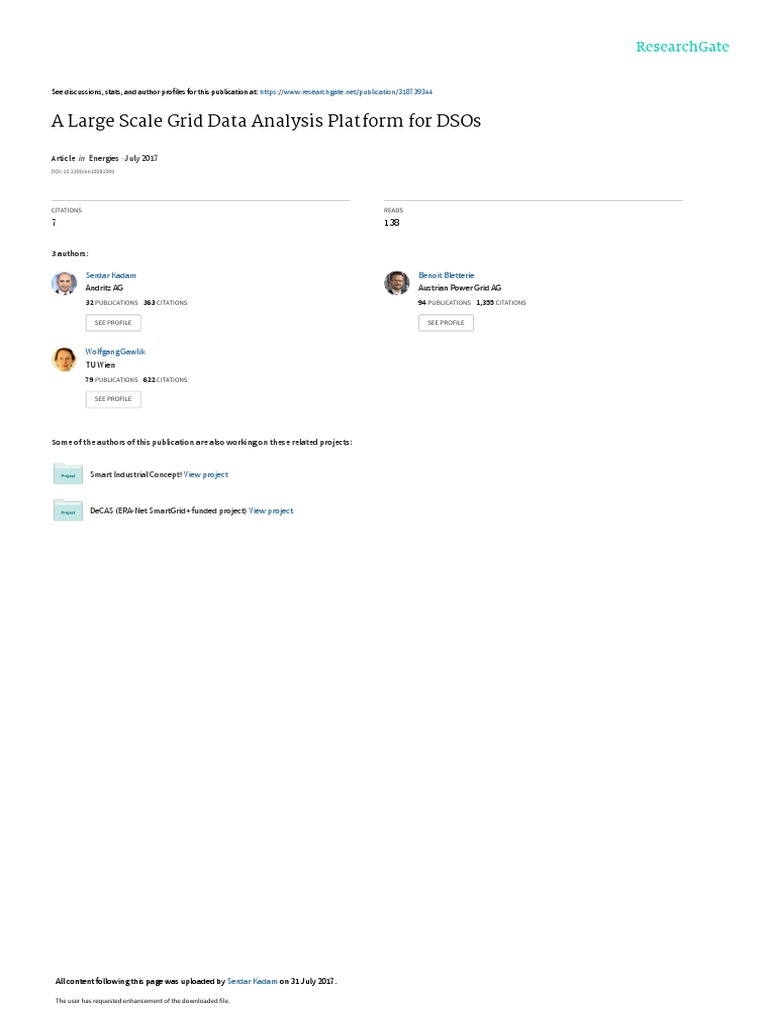 A Large Scale Grid Data Analysis Platform For DSOs | PDF ...