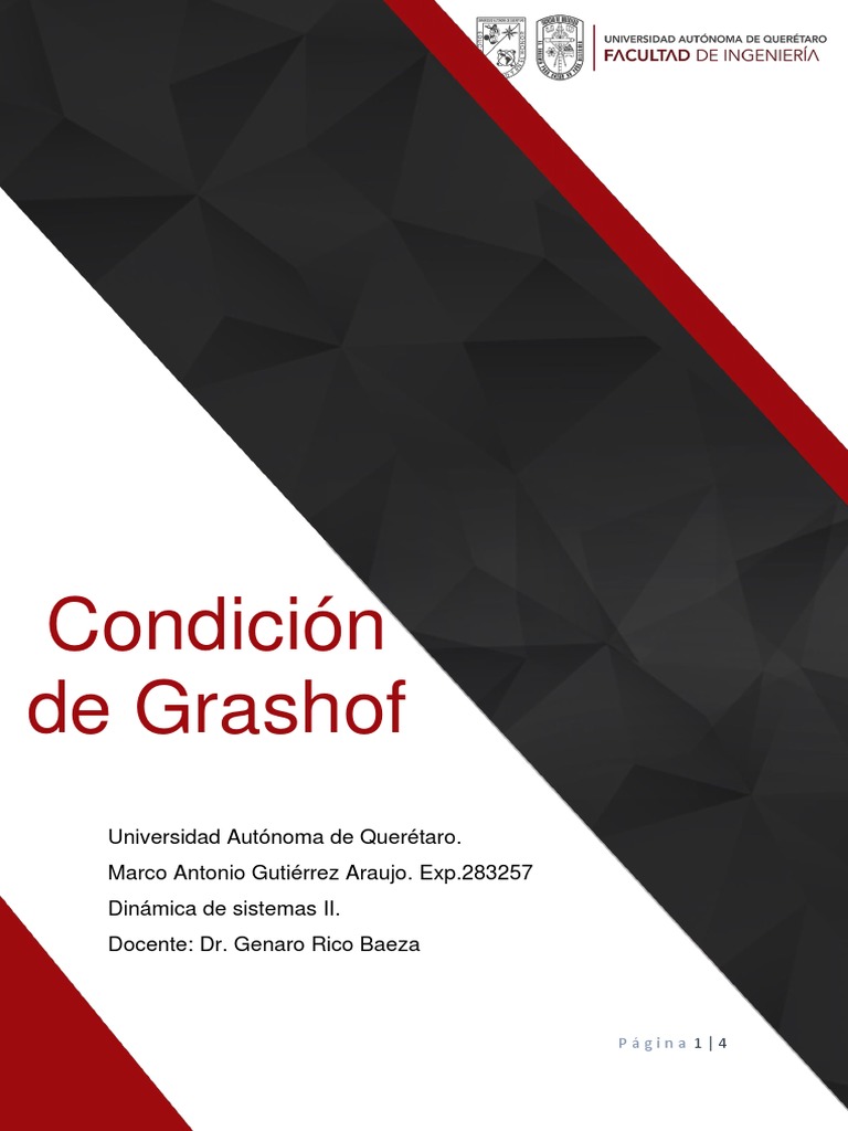 Condición de Grashof en Mecanismos RRRR | PDF