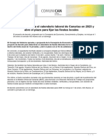 El Gobierno Aprueba El Calendario Laboral de Canarias en 2023 y Abre El Plazo para Fijar Las Fiestas Locales