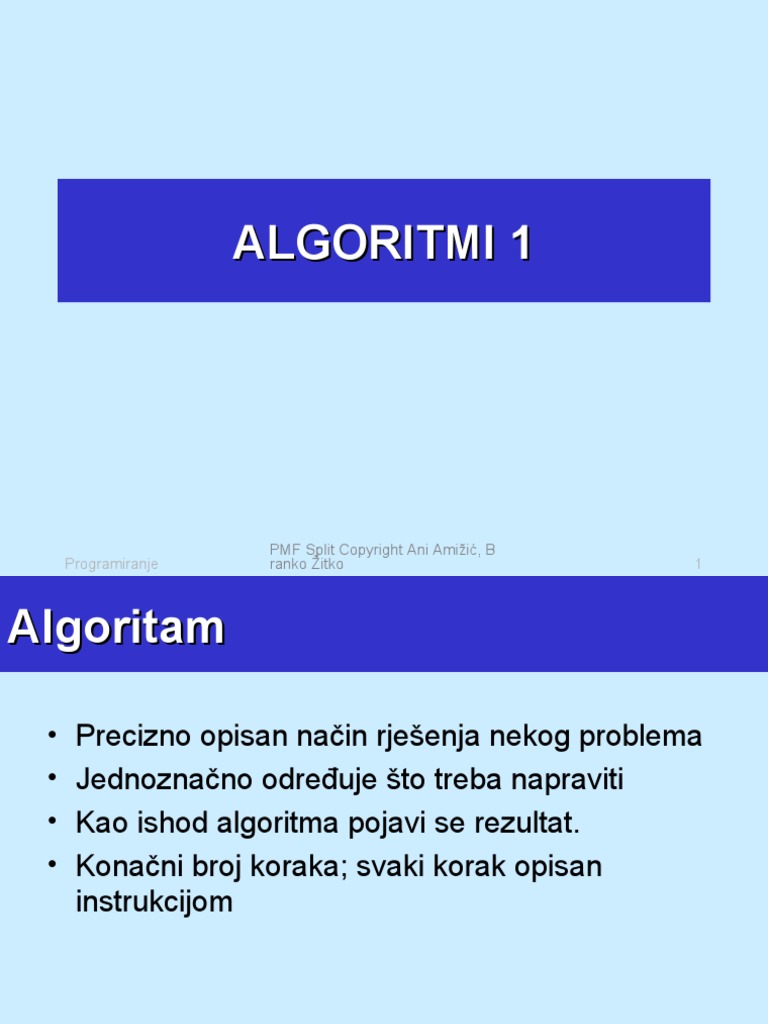 01 Algoritmi 1 | PDF