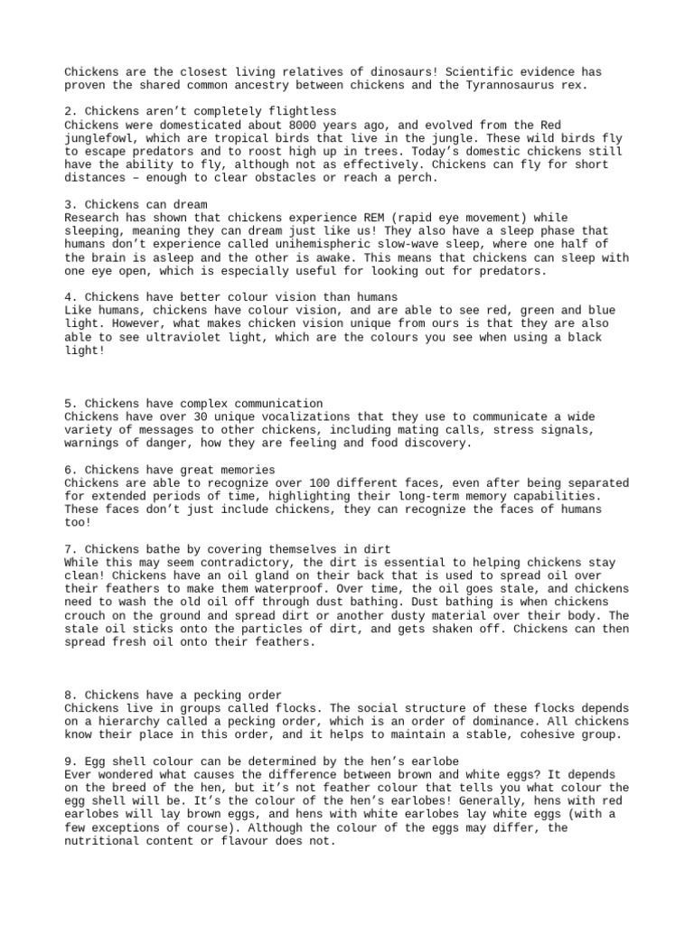 Fascinating Facts About Chicken Behavior, Physiology, Intelligence and ...