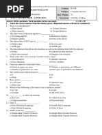 II Puc Computers Science Mock Paper 2